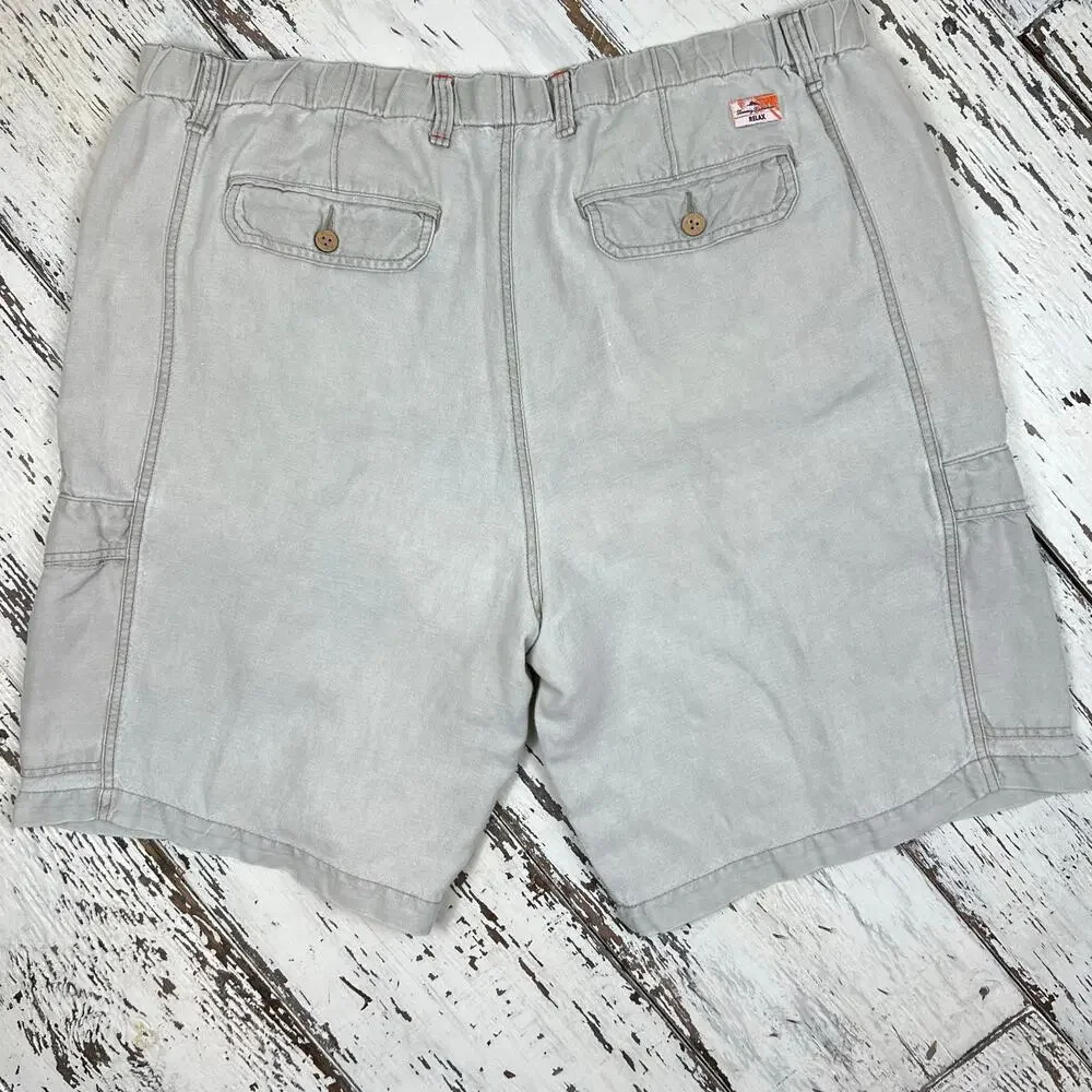 Tommy Bahama Linen shorts men’s XXL cargo elastic waste w/ a drawstring, pockets
